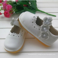 Sliver Flower White Children Girl Shoes Soft Shoes